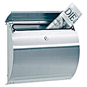 Portaferm Buzón de correo (135 x 375 x 330 mm, Acero inoxidable, Curvado)