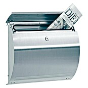 Portaferm Buzón de correo (135 x 375 x 330 mm, Acero inoxidable, Curvado)