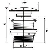 Sanicomfort Ablaufventil (1 ¼″, Gold, Metall, Permanent geöffnet) | BAUHAUS