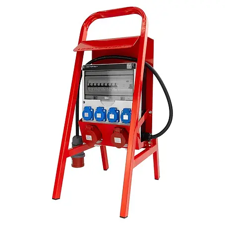 Baustromverteiler Doktorvolt 1x CEE 32A, 1x CEE 16A, 4x SCHUKO, freistehender Ständer
