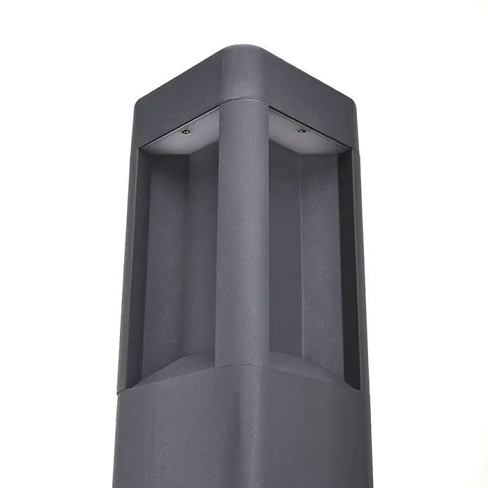 Lucande LED Wegeleuchte anthrazit 80 cm, Außenleuchte IP54, Gartenlampe -  - Dunkelgraue Außenleuchte mit nach unten strahlenden LEDs im quadratischen Design, mit strukturierter Oberfläche.