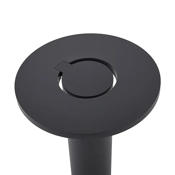 Arcchio LED Wegeleuchte in anthrazit, Gartenlampe -  - Matte schwarze runde Bodendose mit schwenkbarem Deckel.