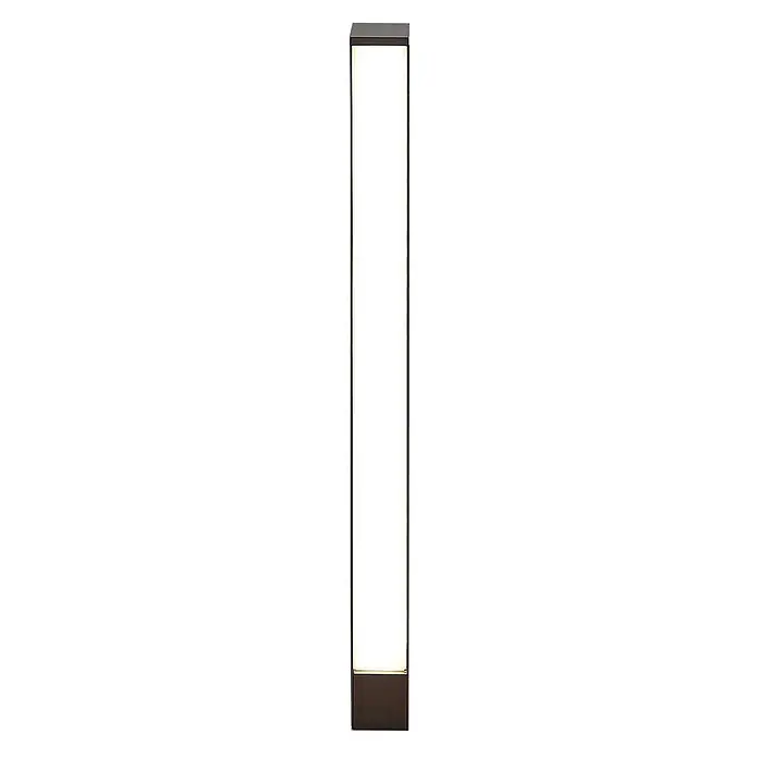 Lucande LED Wegeleuchte Pollerleuchte dunkelgrau 60 cm, Gartenlampe -  - Hohes, schmales, dunkel gerahmtes LED-Lichtpaneel mit weißer Leuchtfläche und goldenem Akzent.