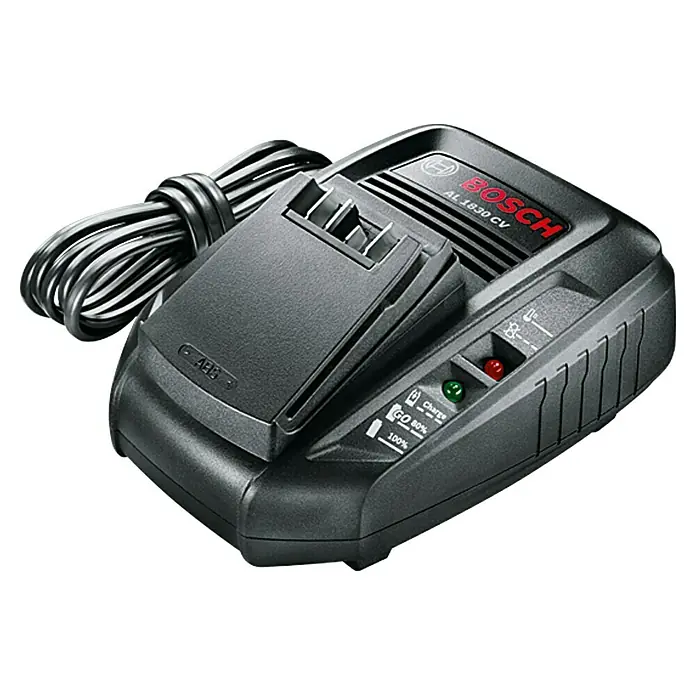 Bosch Power for All 18V Cargador de baterías AL 1830 CV - 18 V, 2,5 Ah - Imagen del cargador de batería Bosch AL 1830 CV, ideal para cargar baterías Bosch.