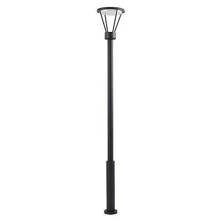 Lucande LED Gartenlaterne für draußen in schwarz matt, Mastleuchte