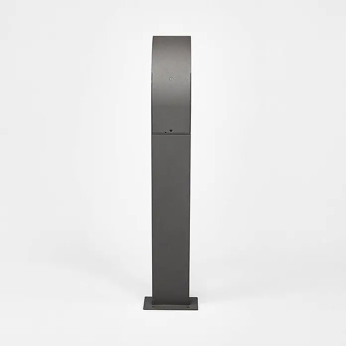 Lucande LED Wegeleuchte / Pollerleuchte, Höhe: 60 cm, inkl. 1x 5,8W LED -  - Dunkelgraue, rechteckige Außenleuchte mit abgerundeter Oberseite und Montagefuß.