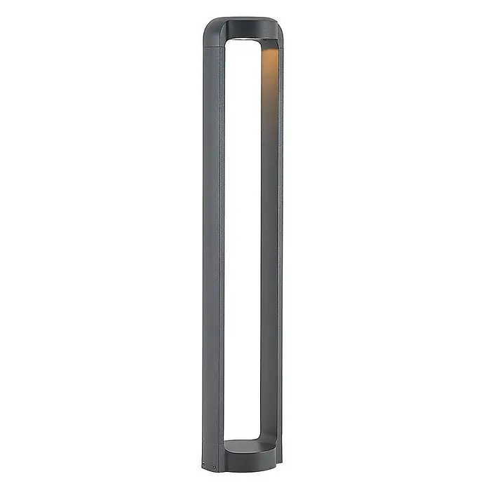 Lucande LED Wegeleuchte in anthrazit, Gartenlampe -  - Moderne dunkelgraue Pollerleuchte, U-förmig, spendet warmes, nach unten gerichtetes Licht.