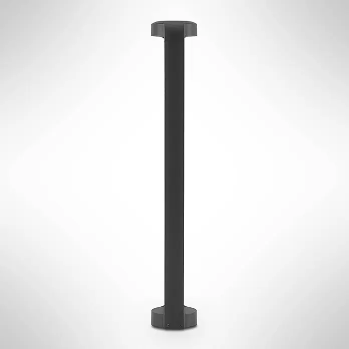 Lucande LED Wegeleuchte in anthrazit, Gartenlampe -  - Dunkelgraue Outdoor-Pollerleuchte mit geradem vertikalen Mast, T-förmiger Oberseite und achteckigem Sockel.