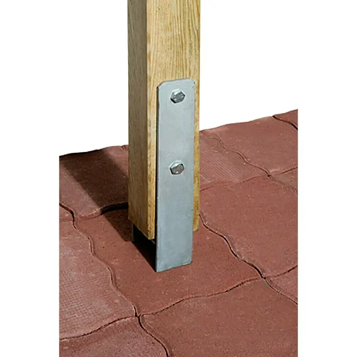 Weka H-Anker - 15 Stk., Passend für: Weka Optima Doppelcarport Gr. 3 - Pfostenanker zur Befestigung von Holzpfosten auf Pflastersteinen. Robuste Metallkonstruktion mit Bolzen.