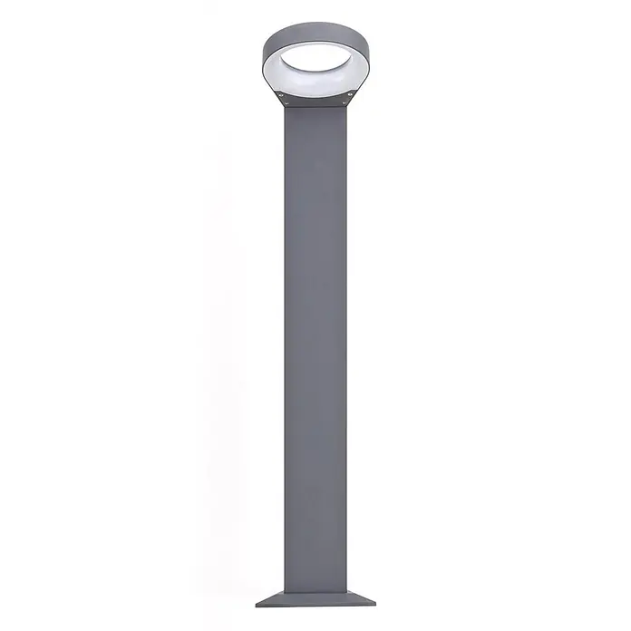 Lucande LED Wegeleuchte in anthrazit, Gartenlampe -  - Graue moderne Pollerleuchte mit rundem LED-Leuchtkopf.