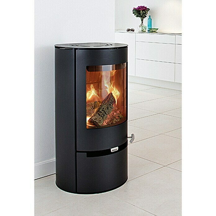 Aduro Kaminofen 9-1 (6 kW, Raumheizvermögen: 334 m³, Mit Holzfach, Schwarz)