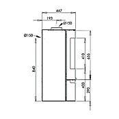 Aduro Kaminofen 9-1 (6 kW, Raumheizvermögen: 334 m³, Mit Holzfach, Schwarz)