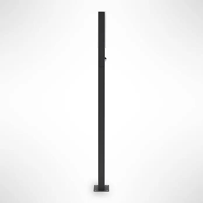Lucande Außenlaterne Virgalia -  - Schwarze quadratische Outdoor-Pollerleuchte mit integrierter LED-Leuchte.