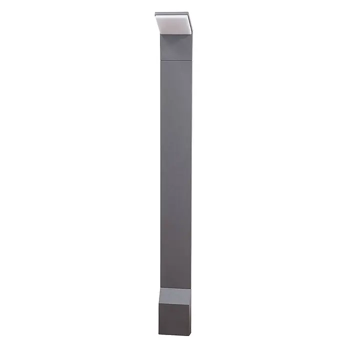 Lucande LED Wegeleuchte anthrazit Gartenlampe 100cm Pollerleuchte Aluminium -  - Dunkelgraue rechteckige Pollerleuchte mit nach oben gerichteter weißer Lichtfläche für Außenbeleuchtung.