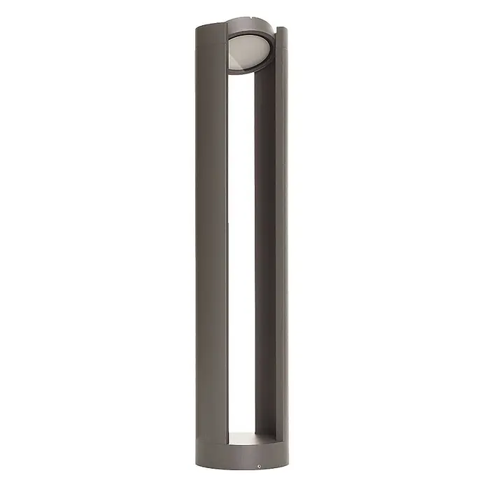 Lucande LED Wegeleuchte Pollerleuchte 80 cm, Gartenlampe IP65 -  - Anthrazitfarbene Pollerleuchte für den Außenbereich, zylindrisch, mit vertikaler Öffnung und nach oben gerichteter Lichtquelle.