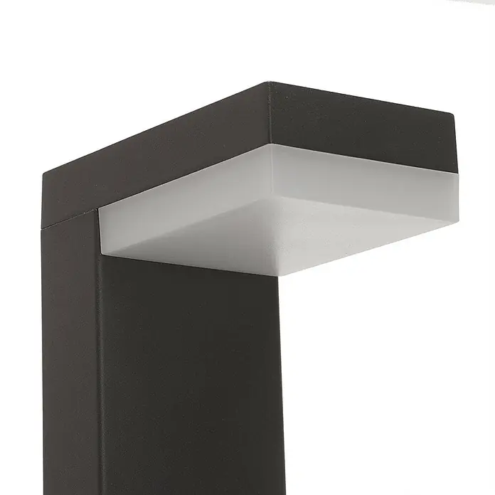 Lindby LED Wegeleuchte in anthrazit, weiß, Gartenlampe -  - Moderne dunkelgraue Außenleuchte mit mattweißem Diffusor, der Licht nach unten abstrahlt.