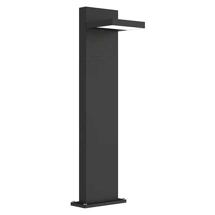 Lucande Außenlaterne Silvan -  - Schwarze rechteckige Außenpollerleuchte mit integrierter LED-Beleuchtung.