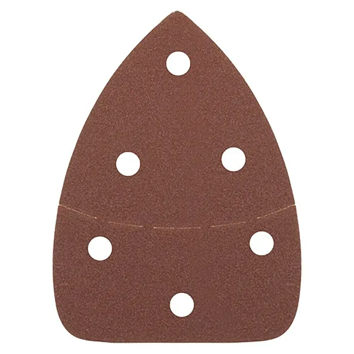 Ryobi Haftschleifscheiben SCS 10 A - 10 Stk., 100 x 140 mm - Schleifpapier für Dreieckschleifer mit Löchern für Staubabsaugung, ideal für Holzbearbeitung und Oberflächenfinish.
