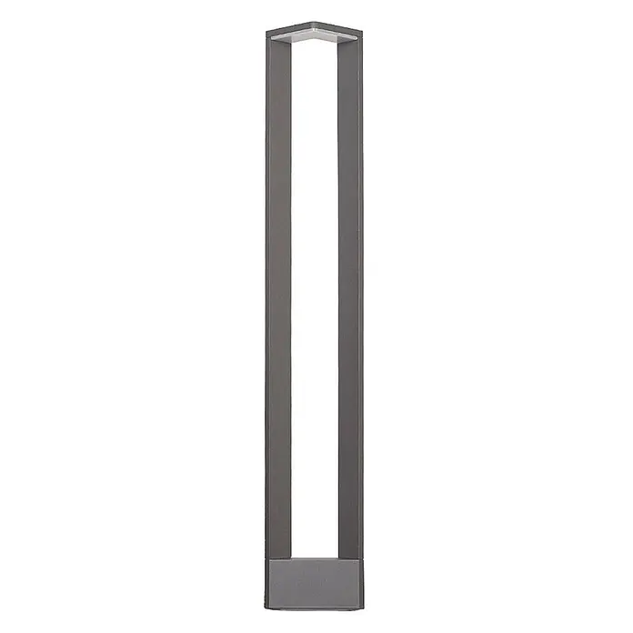 Lucande LED Wegeleuchte in anthrazit, weiß, Gartenlampe -  - Moderne anthrazitfarbene Pollerleuchte aus Metall mit aufrechtem, rechteckigem Design und nach unten gerichteter Beleuchtung.