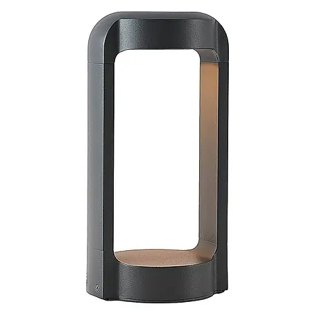 Lucande LED Sockelleuchte in anthrazit, Wegeleuchten außen