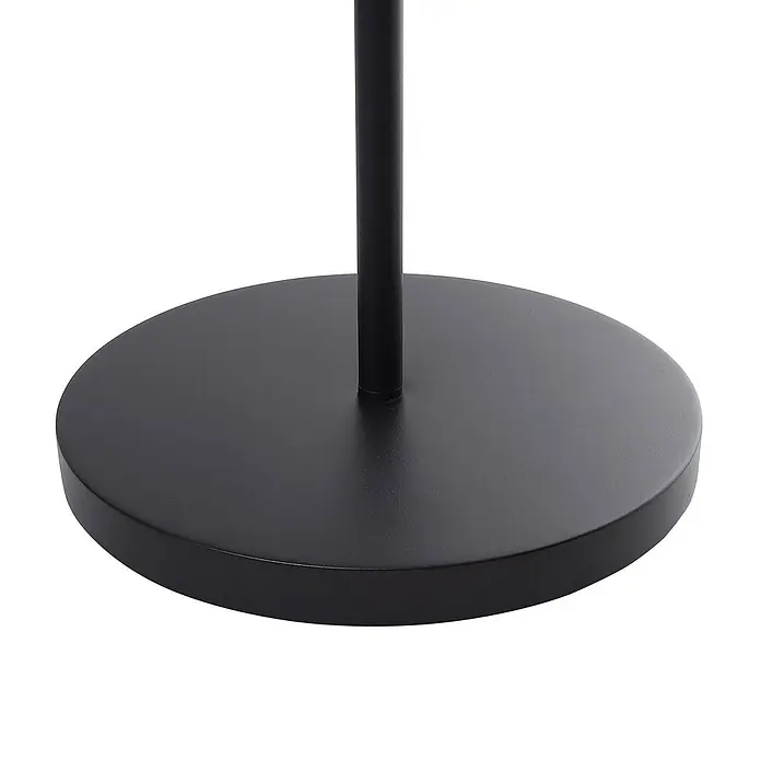 Lindby LED Solar Stehlampe Outdoor in schwarz, weiß, dimmbar Stehleuchte -  - Runde schwarze Metall-Ständerbasis mit zentraler vertikaler Stange.