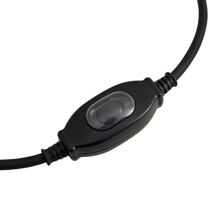Lucande LED Stehlampe Outdoor in schwarz, Stehleuchte Garten -  - Schwarzer Inline-Wippschalter an einem Kabel mit transparenter Abdeckung zur Leistungssteuerung.