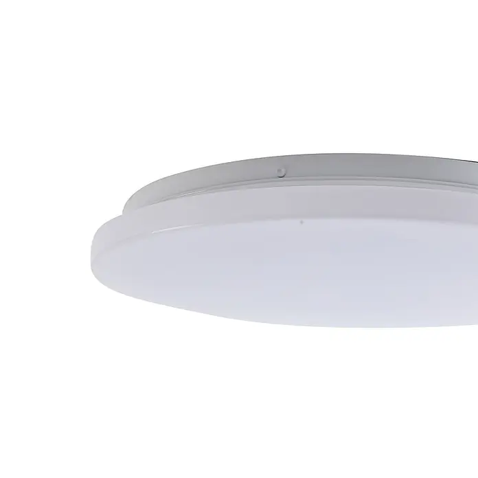 Lindby LED Outdoor Deckenlampe in weiß, mit Bewegungsmelder, Deckenleuchte -  - Runde, weiße LED-Deckenleuchte mit milchiger Abdeckung.