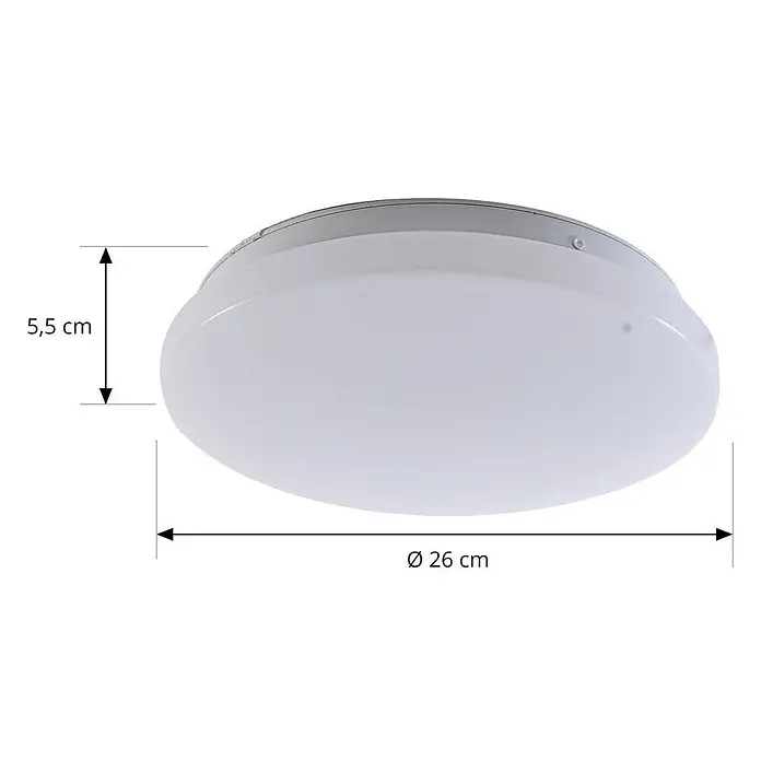 Lindby LED Outdoor Deckenlampe in weiß, mit Bewegungsmelder, Deckenleuchte -  - Weiße runde Deckenleuchte, 26 cm Durchmesser, 5,5 cm hoch.