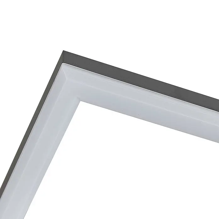 Lindby LED Outdoor Deckenlampe in schwarz, weiß, Deckenleuchte außen -  - Ecke eines dunkelgrauen Außenprofils mit einem abgestuften weißen Innenprofil, möglicherweise für Rahmen oder LED-Leuchte.