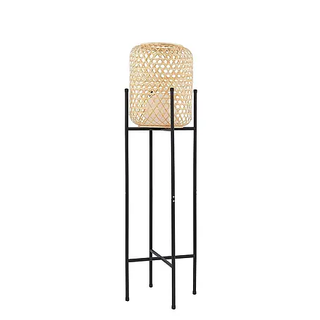 Lucande LED Stehlampe Outdoor in holz, schwarz, dimmbar Stehleuchte Garten