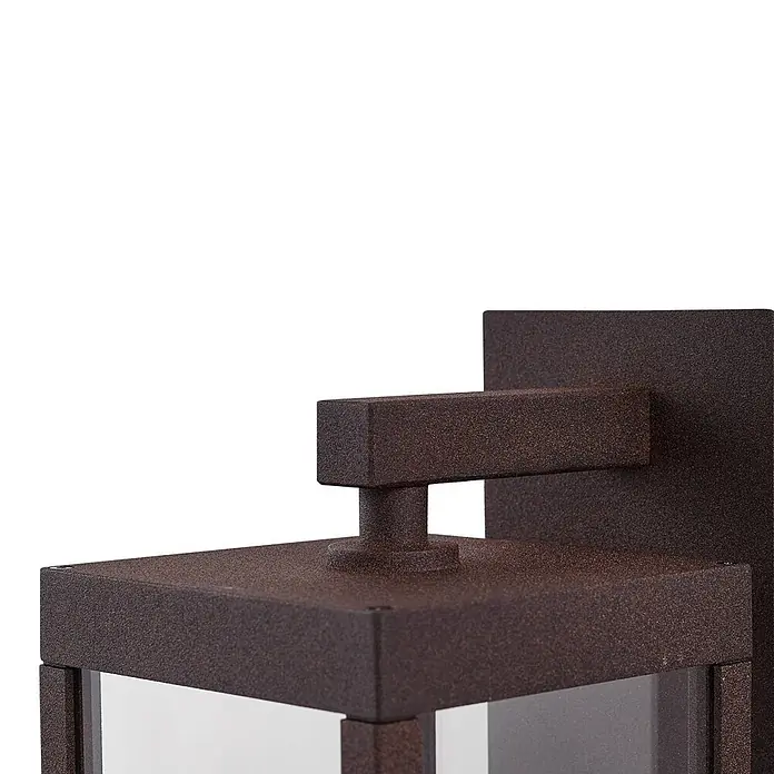 Lucande Außenwandleuchte Ferdinand - braun / rost, braun / rost, IP54 - Geometrische Außenwandleuchte in dunkler, strukturierter Bronzeoptik.