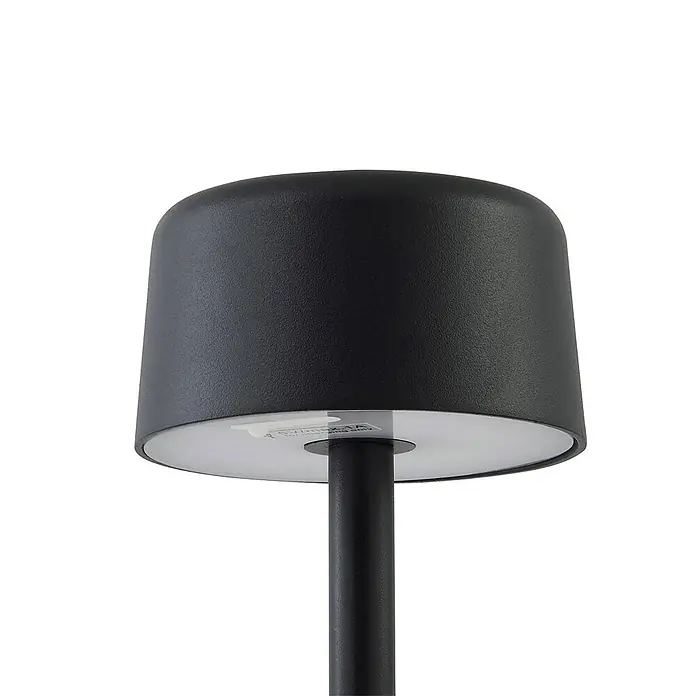 Lindby LED Stehlampe Outdoor in schwarz, dimmbar Stehleuchte Garten -  - Schwarze matte zylindrische Lampenoberseite mit Lichtdiffusor.