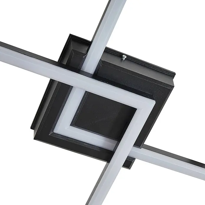 Lindby LED Outdoor Deckenlampe in schwarz, weiß, Deckenleuchte außen -  - Moderne schwarz-weiße LED-Deckenleuchte mit geometrischem Design.