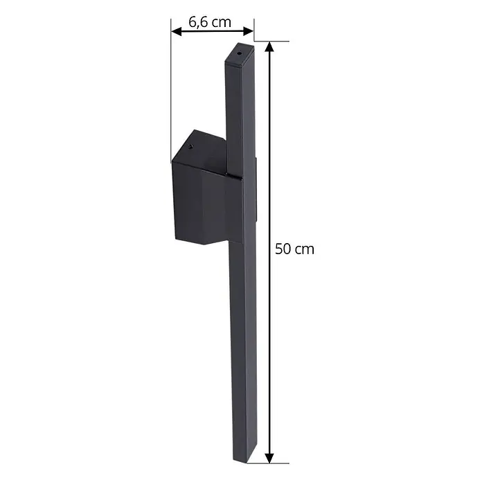 Lindby LED Wandleuchte aussen in schwarz, Aussenlampe Wand -  - Schwarze rechteckige Außenleuchte, 50 cm hoch, 6,6 cm Ausladung.