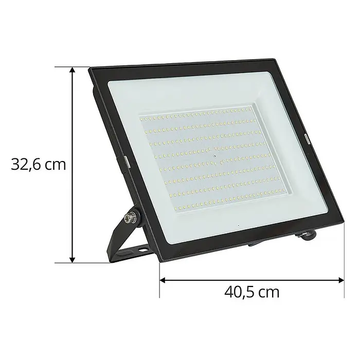 PRIOS LED Wandleuchte innen in schwarz, Wandstrahler -  - Schwarzer LED-Fluter, 32,6 cm hoch und 40,5 cm breit, mit rechteckiger LED-Anordnung für helle Außenbeleuchtung.
