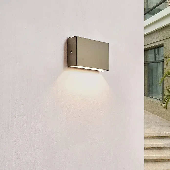 Arcchio LED Wandleuchte aussen in edelstahl, Aussenlampe Wand - 