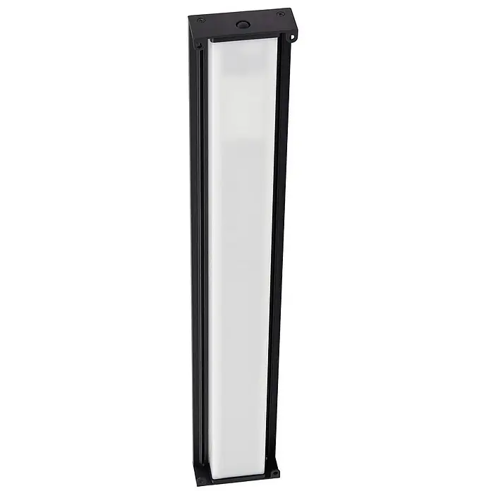 Lindby LED Solar Wandleuchte aussen in schwarz, weiß, dimmbar Aussenlampe -  - Schwarze, rechteckige LED-Wandleuchte mit weißem, durchscheinendem Diffusor.