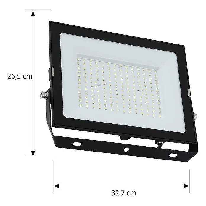 PRIOS LED Wandleuchte innen in schwarz, Wandstrahler -  - Schwarzer LED-Fluter, 26,5 cm hoch und 32,7 cm breit, mit sichtbaren LED-Dioden.