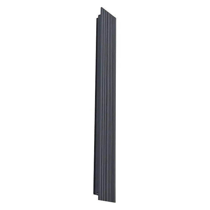 Lucande LED Wandleuchte aussen in schwarz, Aussenlampe Wand -  - Dunkelgraue, vertikal geriffelte Platte, perfekt für moderne Wandverkleidungen.