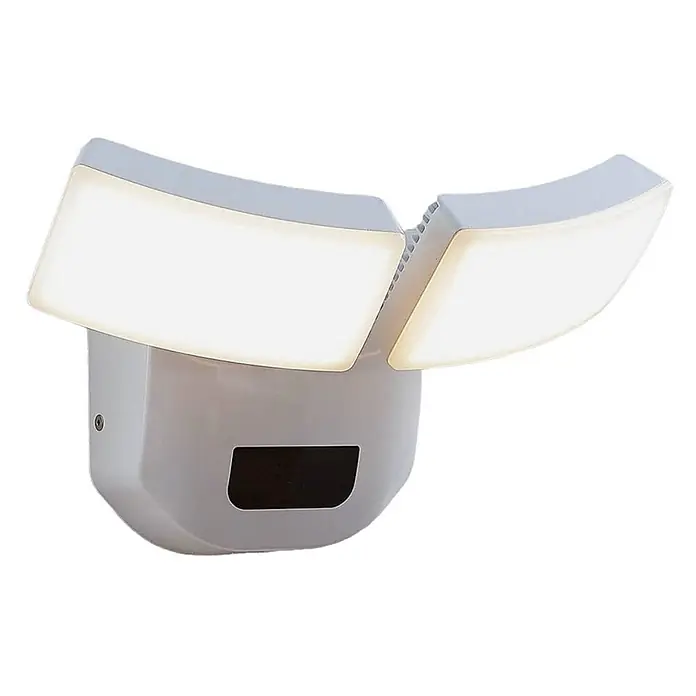 Lindby Außenwandleuchte Nikias - weiß / opal, weiß / opal, IP54