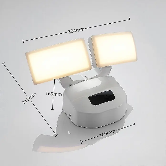 Lindby Außenwandleuchte Nikias - weiß / opal, weiß / opal, IP54
