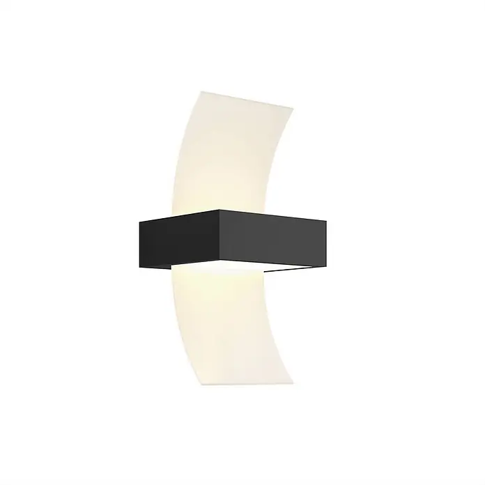 Lucande LED Wandleuchte aussen in graphit, weiß, Aussenlampe Wand -  - Moderne schwarze Wandleuchte mit zwei gekrümmten, nach oben und unten leuchtenden Lichtpaneelen.