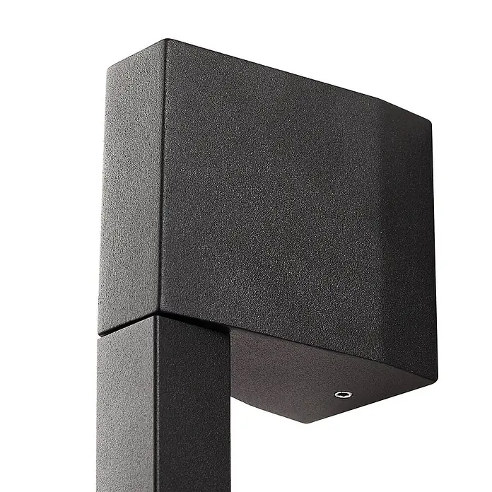 Lindby LED Wandleuchte aussen in schwarz, Aussenlampe Wand -  - Dunkelgraue, texturierte, rechteckige Außenwandleuchte oder Pollerleuchte im modernen Design.