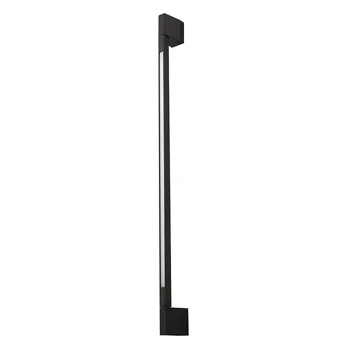 Lindby LED Wandleuchte aussen in schwarz, Aussenlampe Wand -  - Dunkle, L-förmige Außenleuchte mit vertikaler integrierter LED-Leiste.
