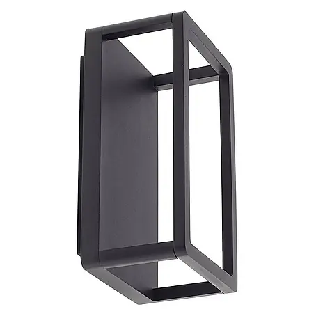 Lucande LED Wandleuchte aussen in schwarz matt, transparent, Aussenlampe