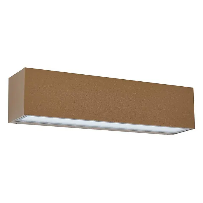 Lucande LED Wandleuchte aussen in braun, Aussenlampe Wand -  - Rechteckige bronzefarbene Wandleuchte mit strukturierter Oberfläche und weißem Diffusor.