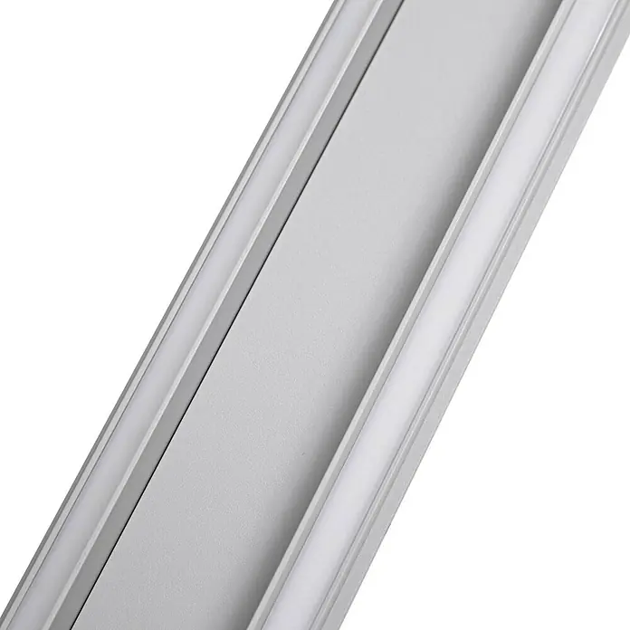 Lucande Außenwandleuchte Melira - alu / grau / zink, alu / grau / zink, IP65 - Silbernes Aluminium-LED-Profil mit zwei transluzenten weißen Abdeckungen für lineare Beleuchtung.
