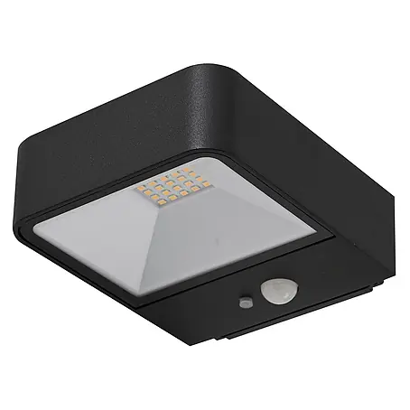 Lucande LED Solar Wandleuchte aussen in schwarz, transparent, mit