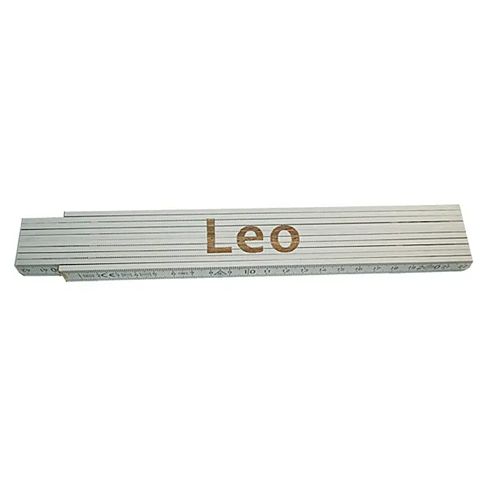 Zollstock - Aufdruck: Leo, 2 m - Ein personalisierter Zollstock mit dem Namen "Leo", ideal für kleine Handwerker und als einzigartiges Geschenk.
