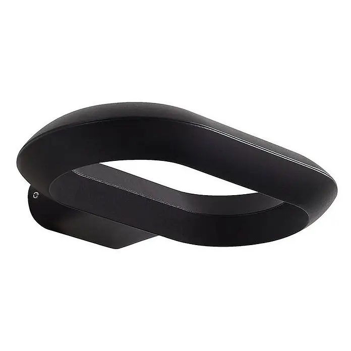 Lucande Außenwandleuchte Loop - schwarz, IP54 - Mattschwarze, geschwungene, verdrehte moderne LED-Leuchte.